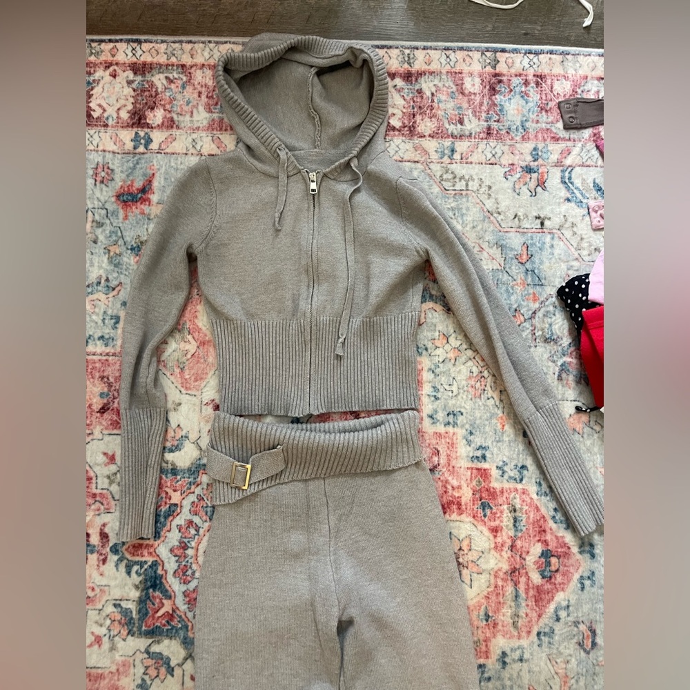 Knit Hoodie and Pant Set